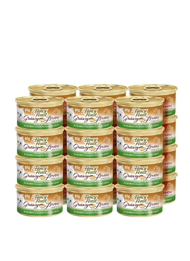 Purina Fancy Feast - Purina Fancy Feast Gravy Lovers Salmon Feast in Seared Salmon Flavor Gravy Can 85g (24 Cans) - Image 1