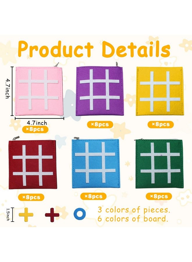 Timisea 48 Pcs Tic Tac Toe Strategic Board Game, Mini Strategic Board Game for Kids Family,Classic Mini Board Toys, Board Gifts for Students with Envelope,Birthday Party Gifts - Image 3