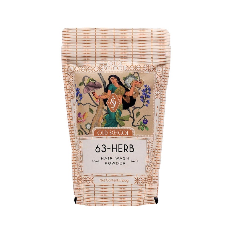 Old School Rituals 63Herb Hair Wash Powder Natural Shampoo Powder with 35 Dry Herbs 28 Fresh Herbs Gentle Cleansing for Strong Healthy Hair AntiDandruff Shampoo Powder for Hair Fall Control Growth 300g - Image 1