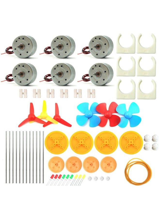 EUDAX 6 Set Mini Generator Motors 3V-12V DC Motor Electric Motor with Propellers Fan Leaf for DIY Electronic Toys Wind Turbine Hand Cranked Power Model School Project Educational Physics Experiment - Image 1