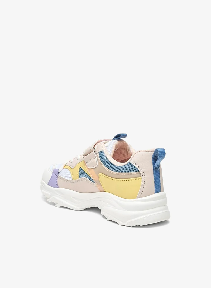 Little Missy Girls Little Missy Colourblock Sneakers with Hook and Loop Closure