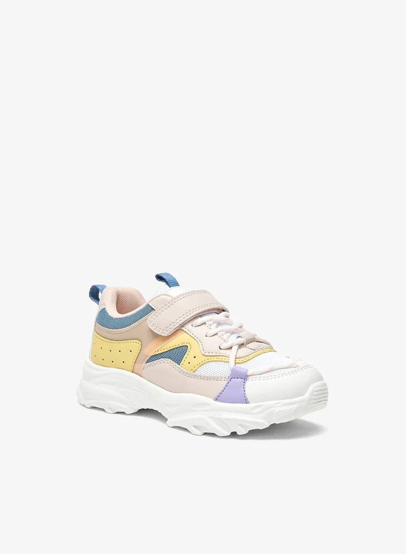 Little Missy Girls Little Missy Colourblock Sneakers with Hook and Loop Closure