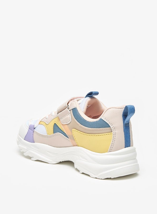 Little Missy Girls Little Missy Colourblock Sneakers with Hook and Loop Closure  - Image 2