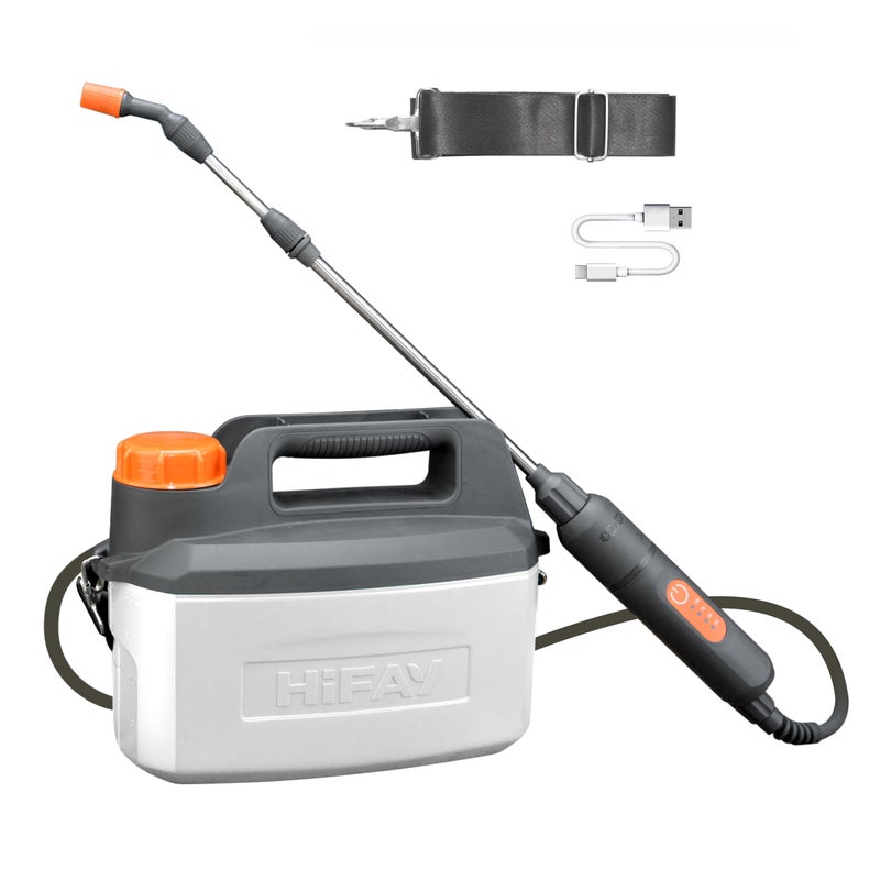HIFAY ES4PRO 1Gallon4L Electric Sprayer Rechargeable BatteryPowered Sprayer with 304 Stainless Steel Telescopic Rod The New Model is Waterproof and The Buttons Have Been UpdatedWhite - Image 2