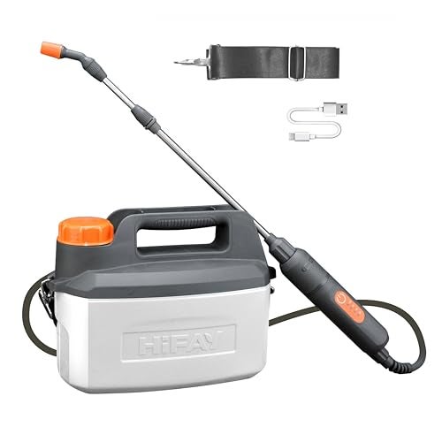 HIFAY ES4PRO 1Gallon4L Electric Sprayer Rechargeable BatteryPowered Sprayer with 304 Stainless Steel Telescopic Rod The New Model is Waterproof and The Buttons Have Been UpdatedWhite - Image 1