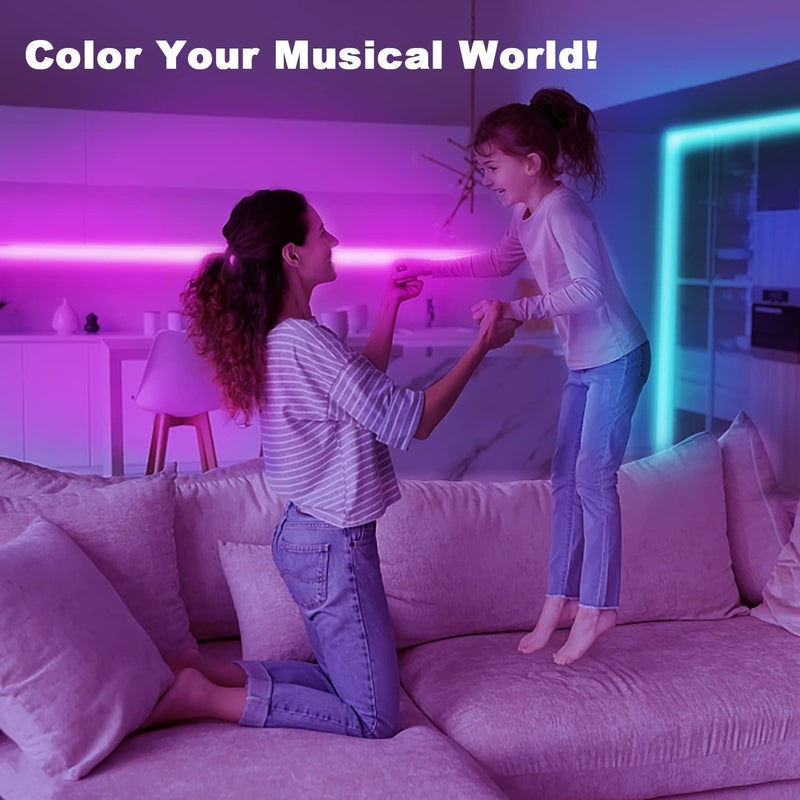 dalattin Led Lights for Bedroom 200ft, Smart Led Strip Lights with App Control Remote, RGB LED Light Strips, 24V Led Strip Lights for Room Decoration Party, Festival Decor(2 Rolls of 100ft) - Image 5
