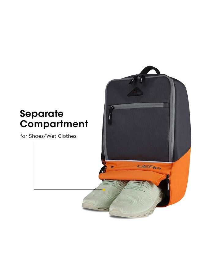 جير - حقيبة مدرسية مقاومة للماء Gear Superior Xl 17L / حقيبة ظهر عادية / حقيبة جامعية للرجال / النساء (رمادي-برتقالي) - Image 1