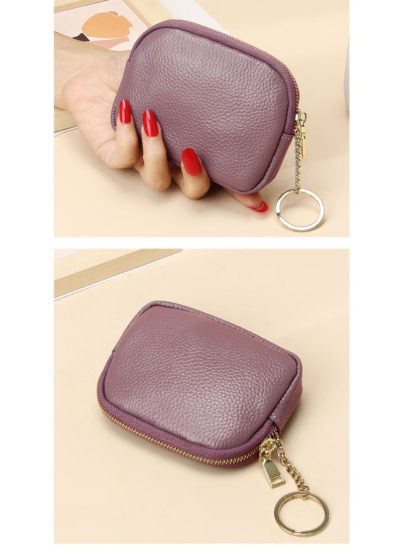 Loquat Leather Purse In Hand Purple 