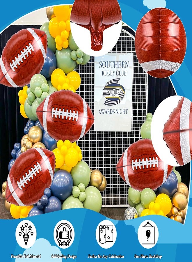 KHC-KHF Rugby-Balloons Football-Balloon 12Pcs 18inch Football Foil Balloons Sports Party Decor Game Day Birthday School Win Tailgate and Team Celebration Supply - Image 3