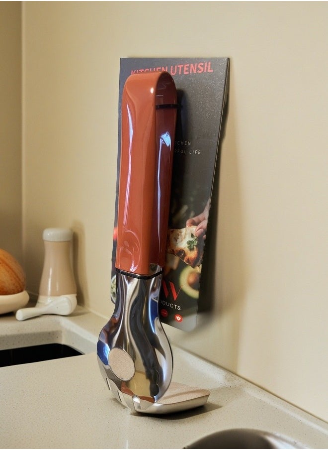 C&E Stainless Steel Food Tongs With Black Ergonomic Handles  - Image 1