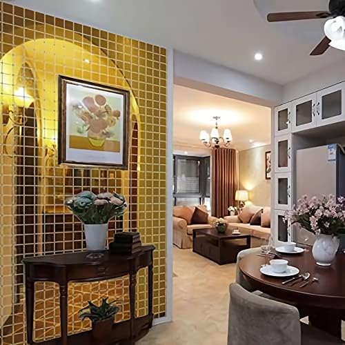 WallDaddy Wall Stickers for Home Decoration 100 Pieces (3cm Each) Square Mirrors Golden Wall Stickers 3D Acrylic Mirror Stickers for Bedroom Home Decor (Golden) - Image 3