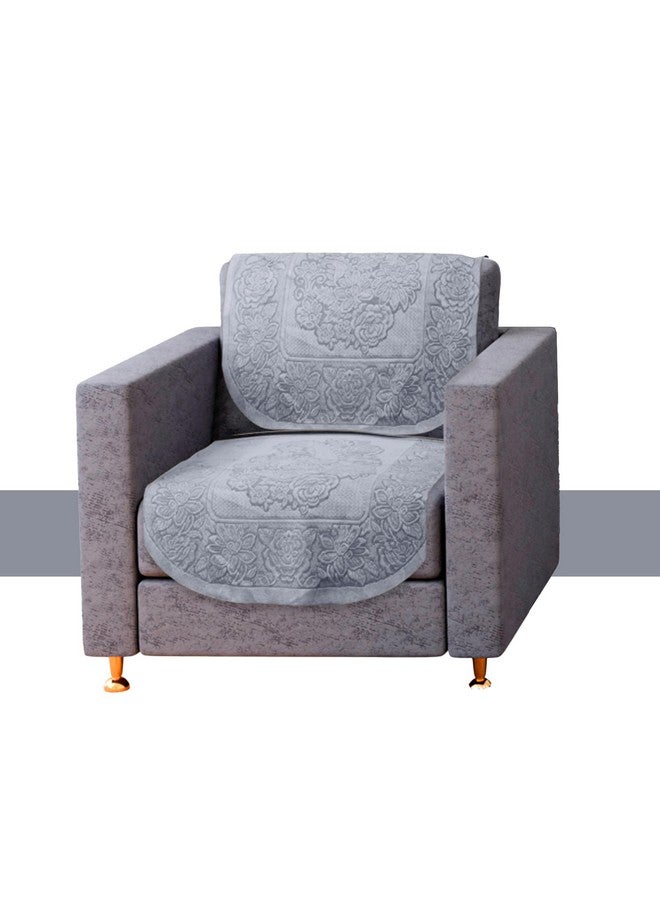 Kuber Industries Sofa Cover | Net Sofa Slipcover Set | 5 Seater Sofa Cover for Hall | Couch Sofa Cover Set | Sofa Cover for Home | Sofa Cover for Living Room | Sun-Shine Print | Grey - Image 2