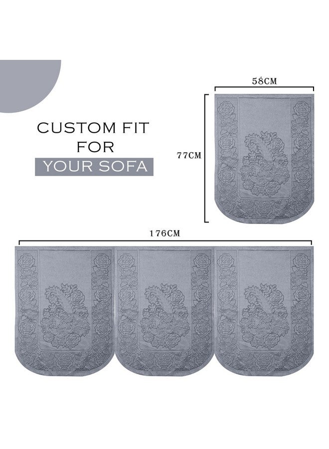 Kuber Industries Sofa Cover | Net Sofa Slipcover Set | 5 Seater Sofa Cover for Hall | Couch Sofa Cover Set | Sofa Cover for Home | Sofa Cover for Living Room | Sun-Shine Print | Grey - Image 3