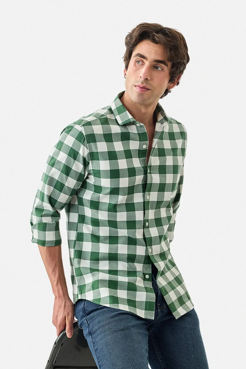 SNITCH Slim Fit Checks 100% Cotton Shirt