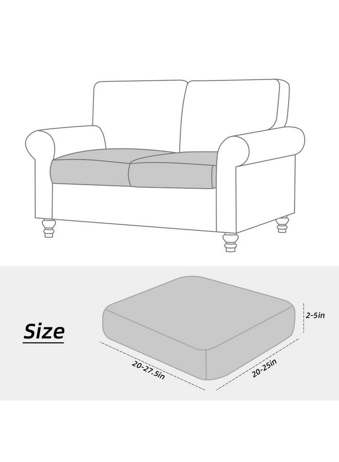 Fuloon Waterproof Couch Cushion Covers, Stretch Sofa Seat Cushion Covers Solid Cushion Slipcovers Washable Furniture Protector Suitable For Armchair Loveseat Sofa (Grey, 2 Pcs) - Image 3