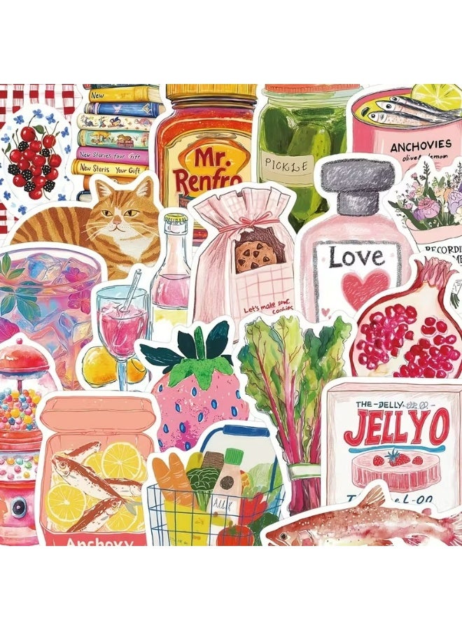 Kandid 50pcs Mediterranean Artistic Stickers – Decorative Decals for Laptop, Scrapbook & Luggage (Mediterranean Art) - Image 1