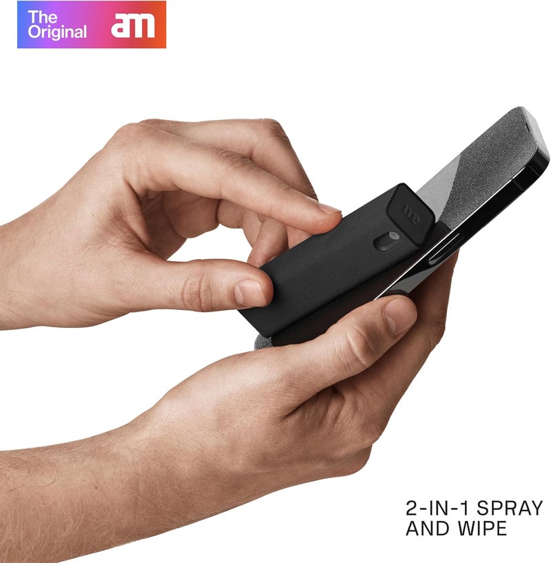 am Mobile Phone Cleaning Kit with Screen Cleaner Spray: All-in-One Screen Cleaner for Car, Smartphone, Tablet and PC Screen Cleaner for Mobile Phone and Tablet, 1 Pack, Black - Image 2