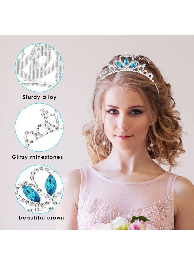 Molain Olain 2 Pcs Princess Crown Tiara Girls Headband Hair Hoop Tiara Rhinestone Crystal Pearl Tiara Tiara Head Crown For Women Girls Wedding Prom Party (Style B) (Style B) - Image 4