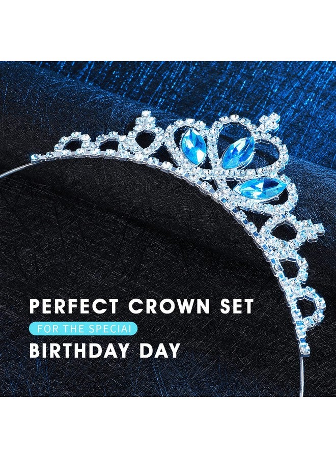 Molain Olain 2 Pcs Princess Crown Tiara Girls Headband Hair Hoop Tiara Rhinestone Crystal Pearl Tiara Tiara Head Crown For Women Girls Wedding Prom Party (Style B) (Style B) - Image 5