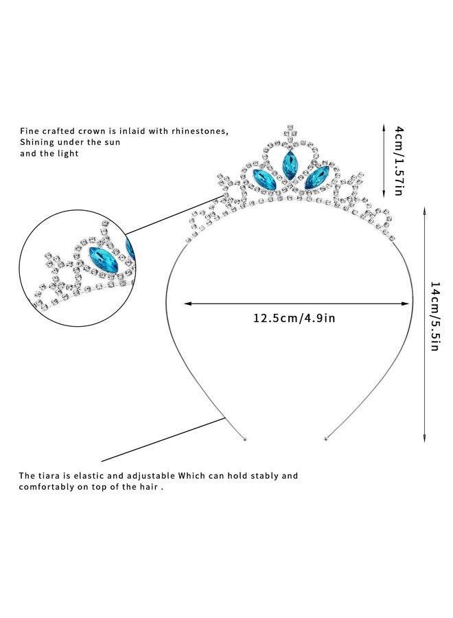Molain Olain 2 Pcs Princess Crown Tiara Girls Headband Hair Hoop Tiara Rhinestone Crystal Pearl Tiara Tiara Head Crown For Women Girls Wedding Prom Party (Style B) (Style B) - Image 3
