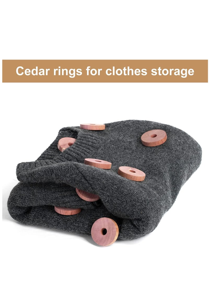 SYOSI - Cedar Rings for Hangers Blocks for Clothes Storage 100% Natural Aromatic Wood for Closets and Drawers Accessories Freshener 24-Pack - Image 1
