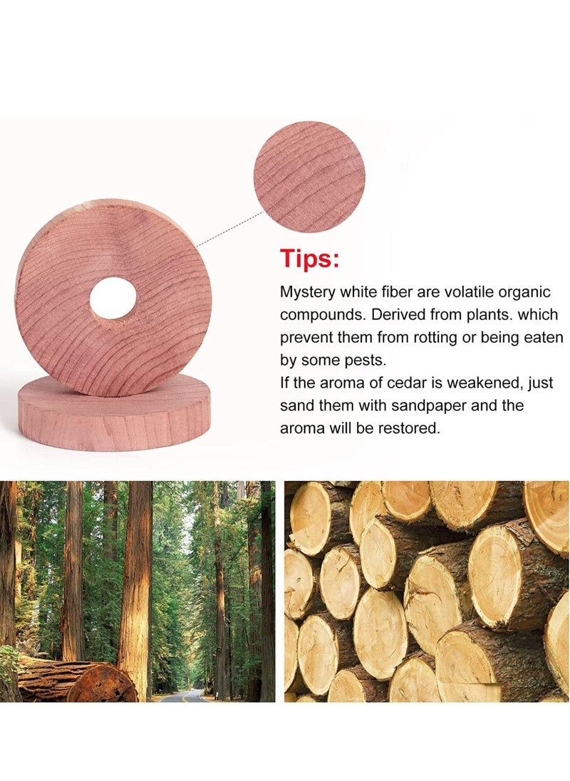 SYOSI - Cedar Rings for Hangers Blocks for Clothes Storage 100% Natural Aromatic Wood for Closets and Drawers Accessories Freshener 24-Pack - Image 1