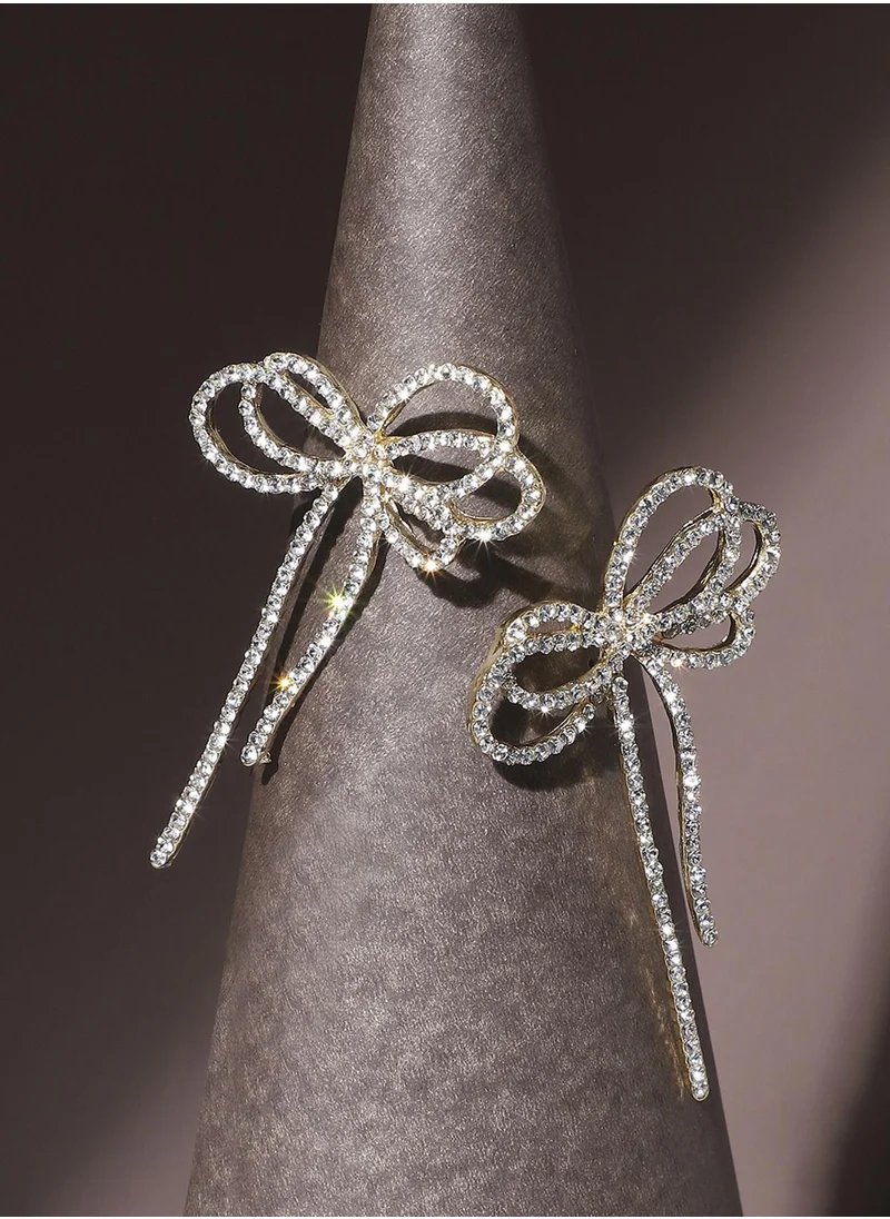SOHI Crystal Bow Drop Earrings ed