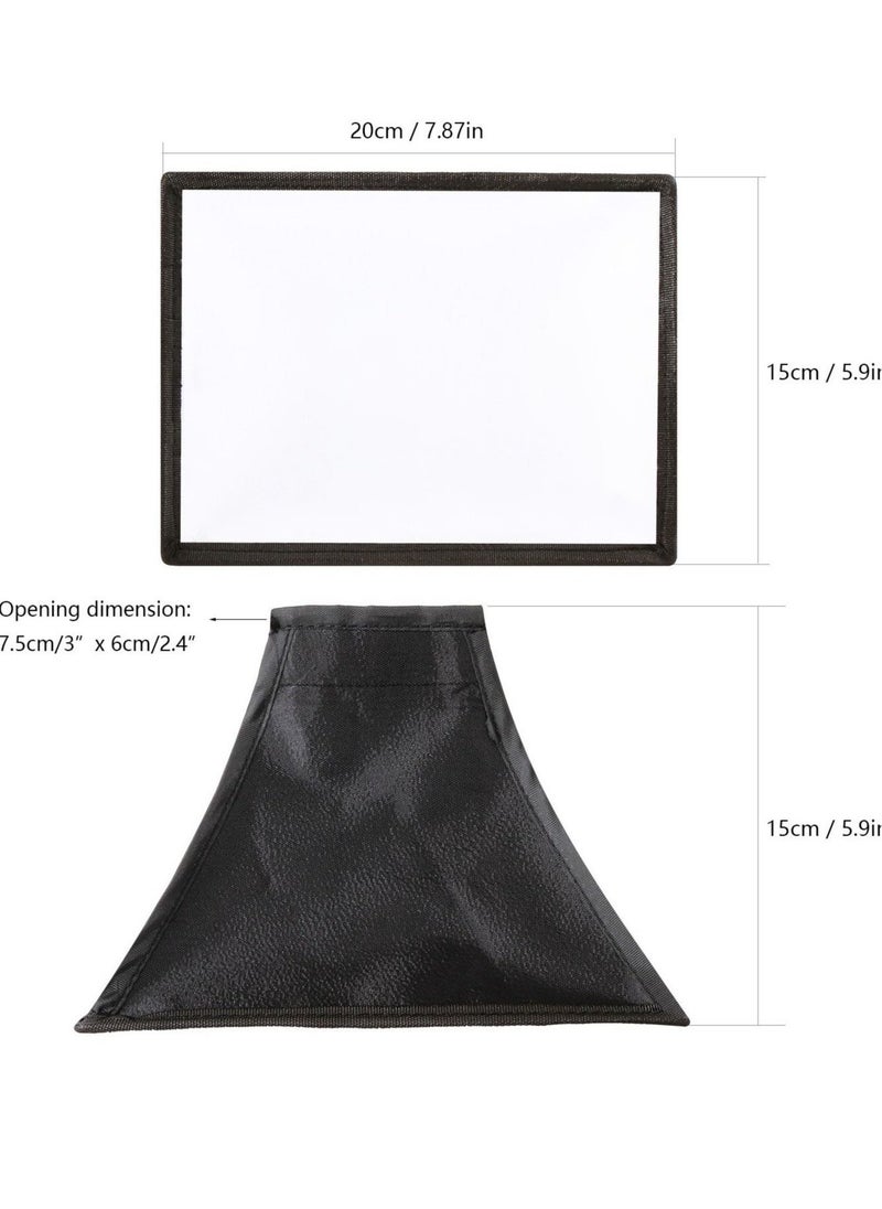 Generic - 2 Pack Flash Diffuser Softbox Set Collapsible with Storage Pouch 8" Octagon and 8"x6" Rectangle Softboxes for Canon Nikon - Image 1