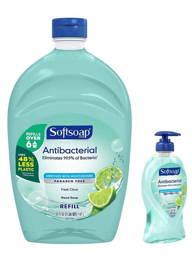 Liquid Hand Soap Refill Antibacterial Fresh Citrus 61.25 Ounce Combo Pump + Bottle