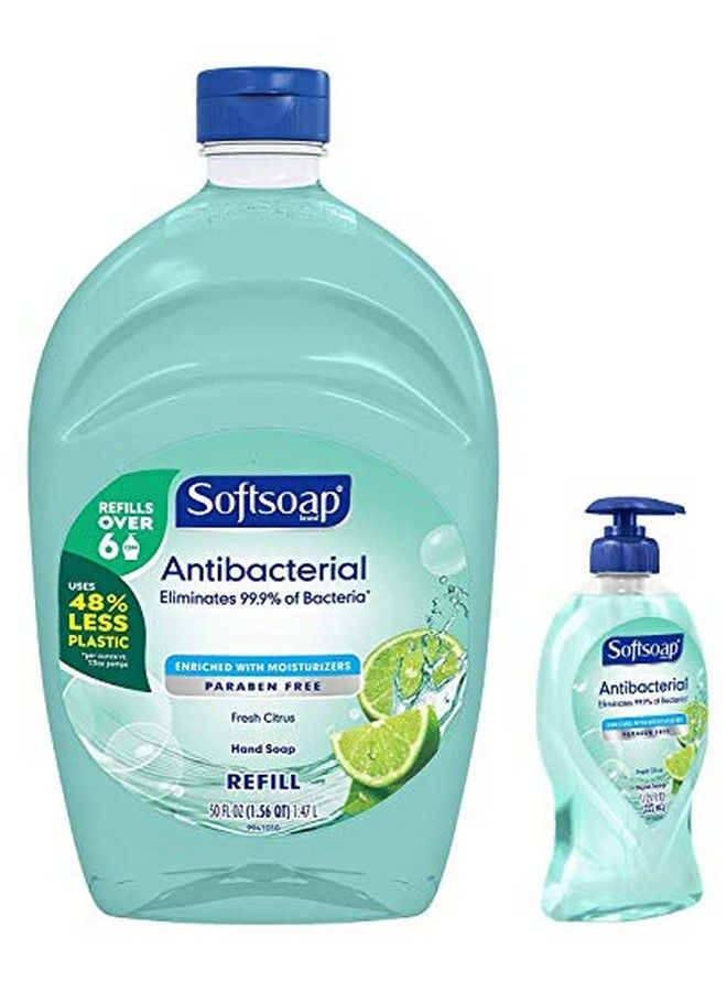Liquid Hand Soap Refill Antibacterial Fresh Citrus 61.25 Ounce Combo Pump + Bottle