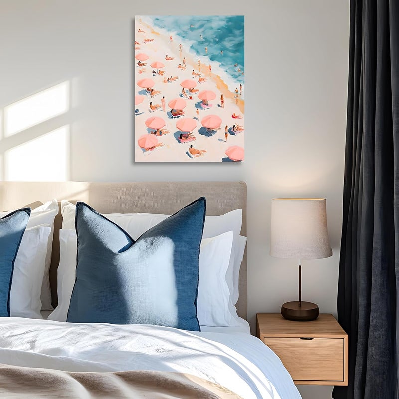 OWNANRTHM Pink Beach Poster - Aesthetic Coastal Wall Art - Image 3