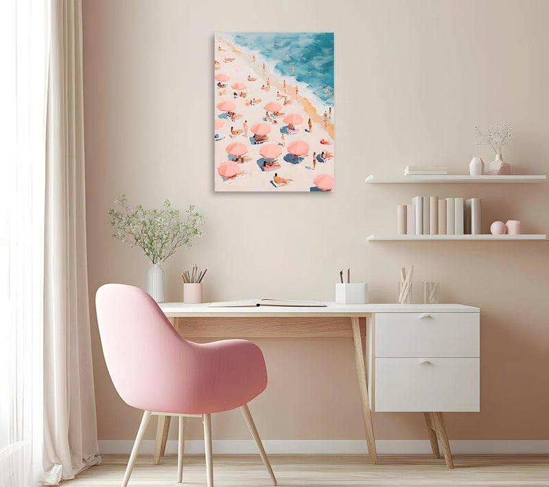 OWNANRTHM Pink Beach Poster - Aesthetic Coastal Wall Art - Image 5