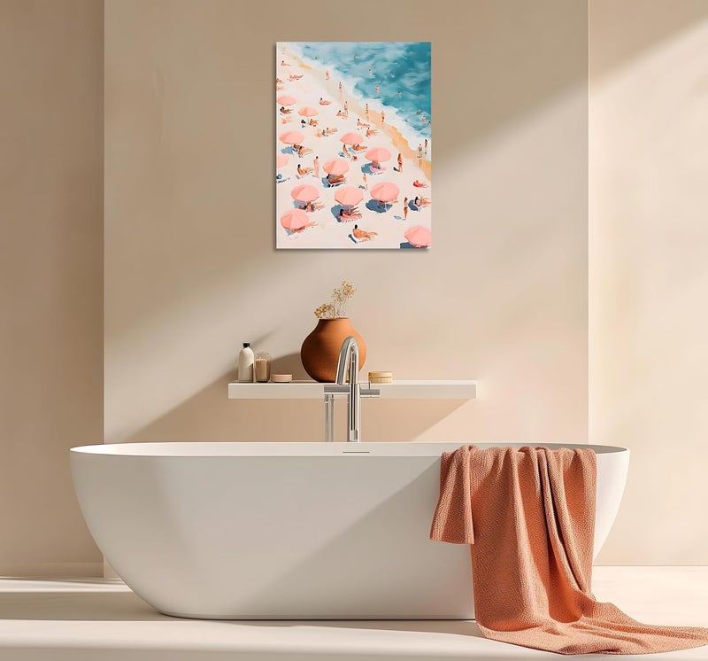 OWNANRTHM Pink Beach Poster - Aesthetic Coastal Wall Art - Image 4