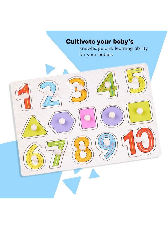 بيبي ألغاز الأرقام والأشكال الخشبية 2 في 1 من بايبي للأطفال، ألغاز الأرقام والأشكال الخشبية، ألعاب تعليمية لمرحلة ما قبل المدرسة، لوحة ألغاز خشبية لعد الأرقام للأولاد والبنات من عمر سنتين فما فوق - Image 2