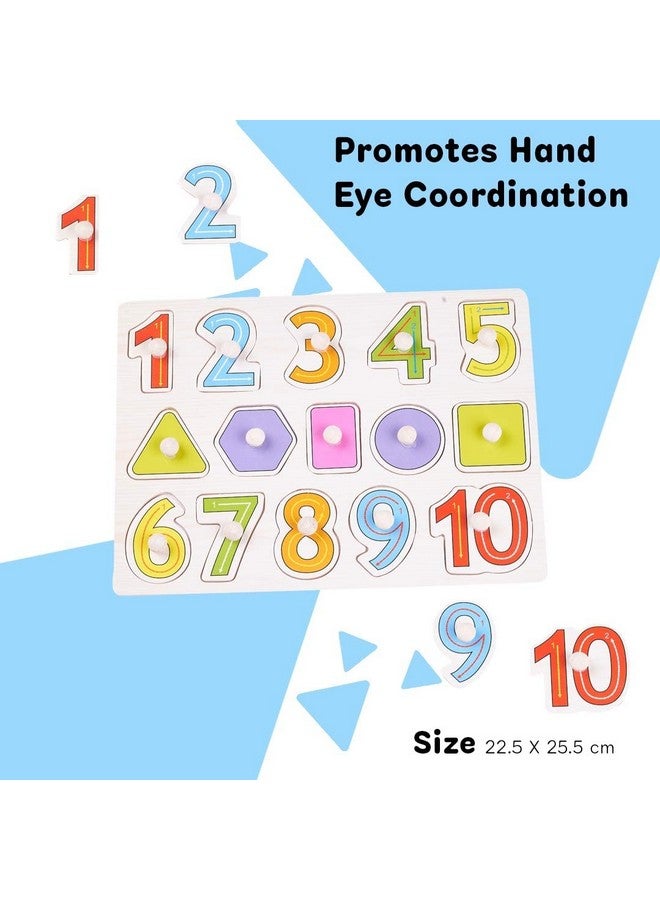 بيبي ألغاز الأرقام والأشكال الخشبية 2 في 1 من بايبي للأطفال، ألغاز الأرقام والأشكال الخشبية، ألعاب تعليمية لمرحلة ما قبل المدرسة، لوحة ألغاز خشبية لعد الأرقام للأولاد والبنات من عمر سنتين فما فوق - Image 3