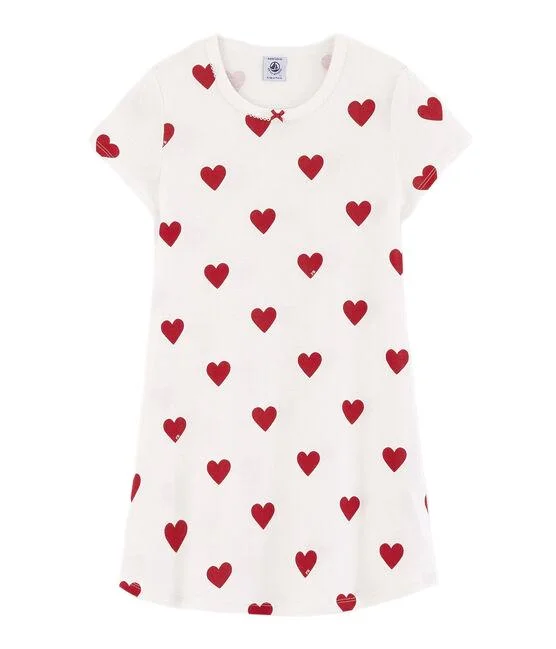 بيتي باتو قميص نوم قطني بنقشة قلب للبنات