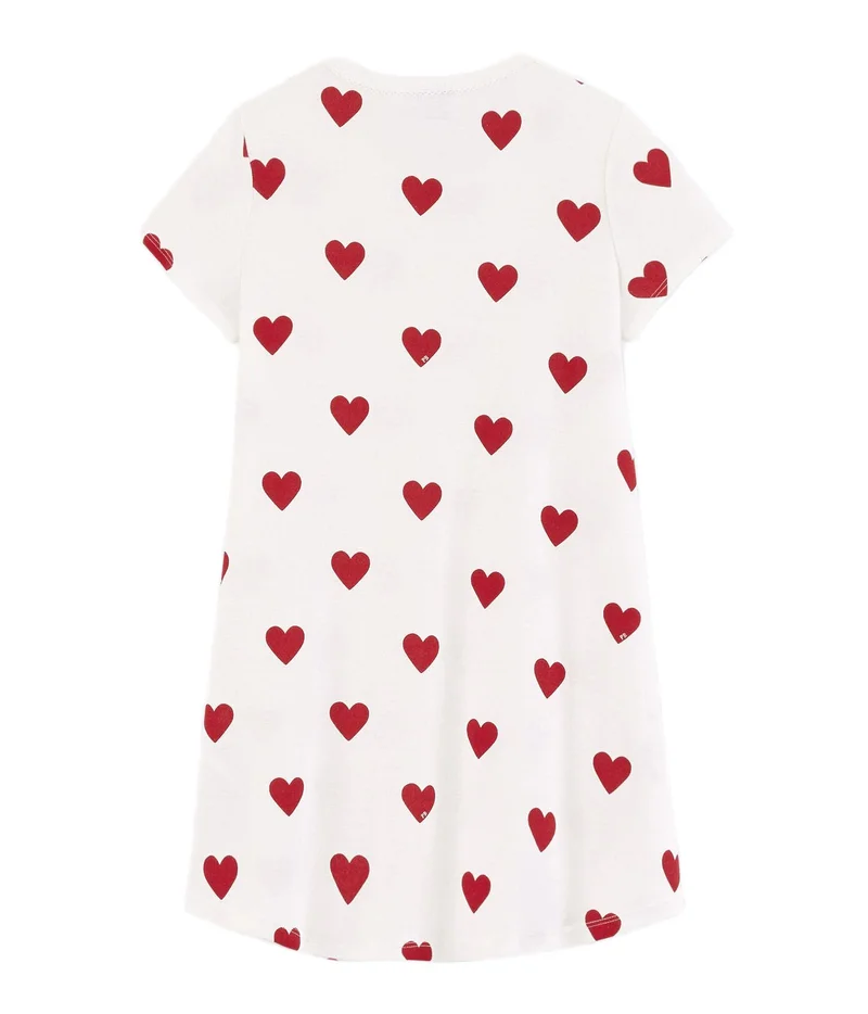 بيتي باتو قميص نوم قطني بنقشة قلب للبنات