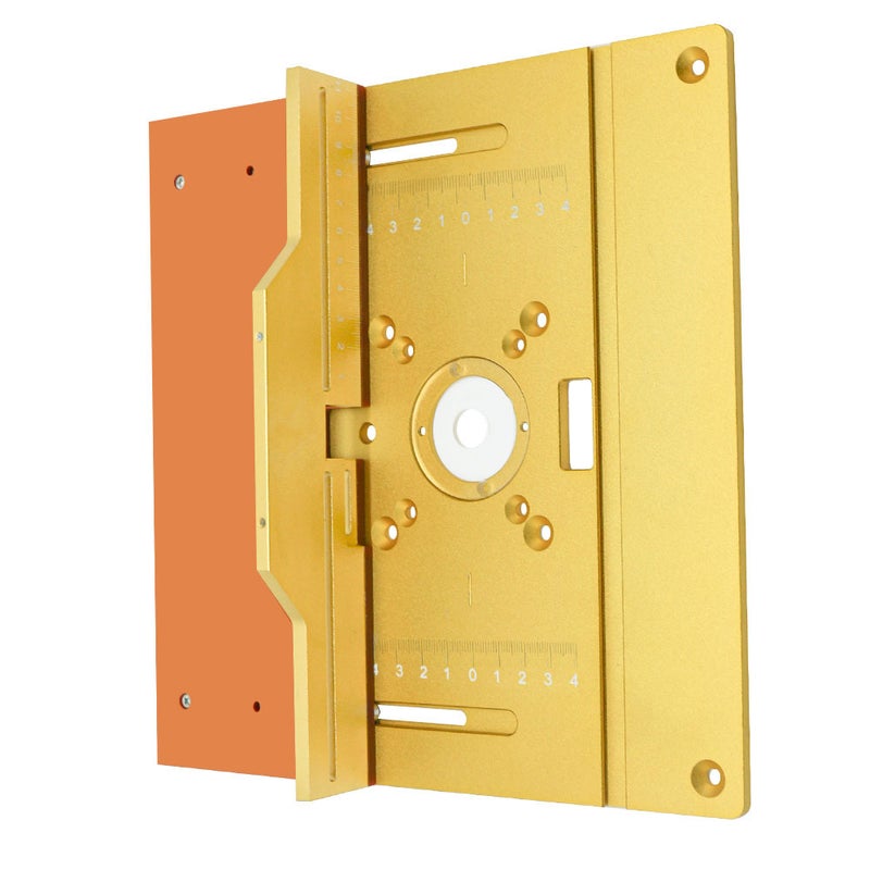 Router Table Insert Plate: 245 X 240mm Gold High-quality Aluminum Alloy - Wear-resistant Rust-proof Router Templates for Woodworking Beginners, Electric Trimming Engraving Machines - Image 3