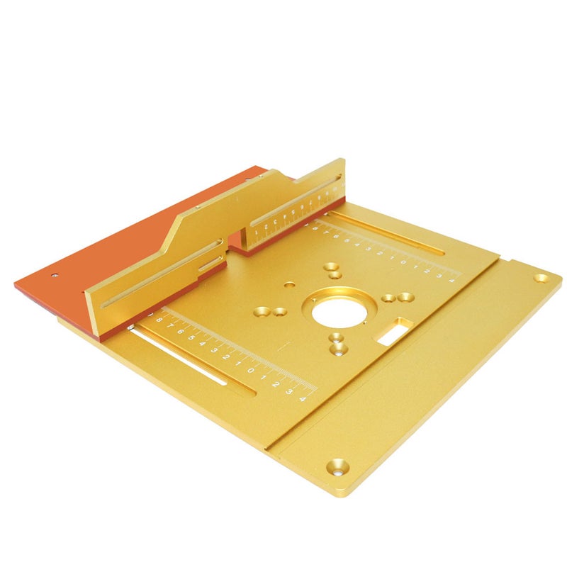 Router Table Insert Plate: 245 X 240mm Gold High-quality Aluminum Alloy - Wear-resistant Rust-proof Router Templates for Woodworking Beginners, Electric Trimming Engraving Machines - Image 5