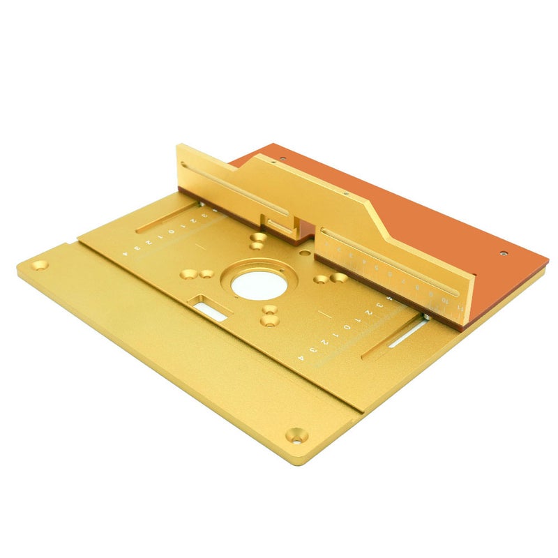 Router Table Insert Plate: 245 X 240mm Gold High-quality Aluminum Alloy - Wear-resistant Rust-proof Router Templates for Woodworking Beginners, Electric Trimming Engraving Machines - Image 4