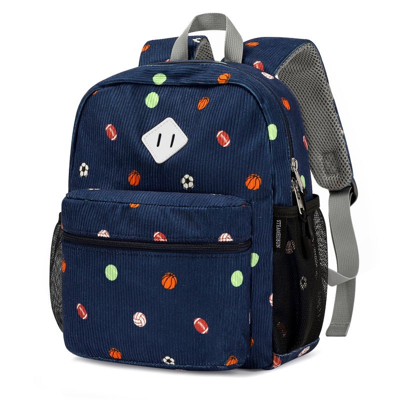 STEAMEDBUN Corduroy Toddler Backpack for Boys Girls 2-4, Kids Preschool Backpack for Kindergarten - Image 1