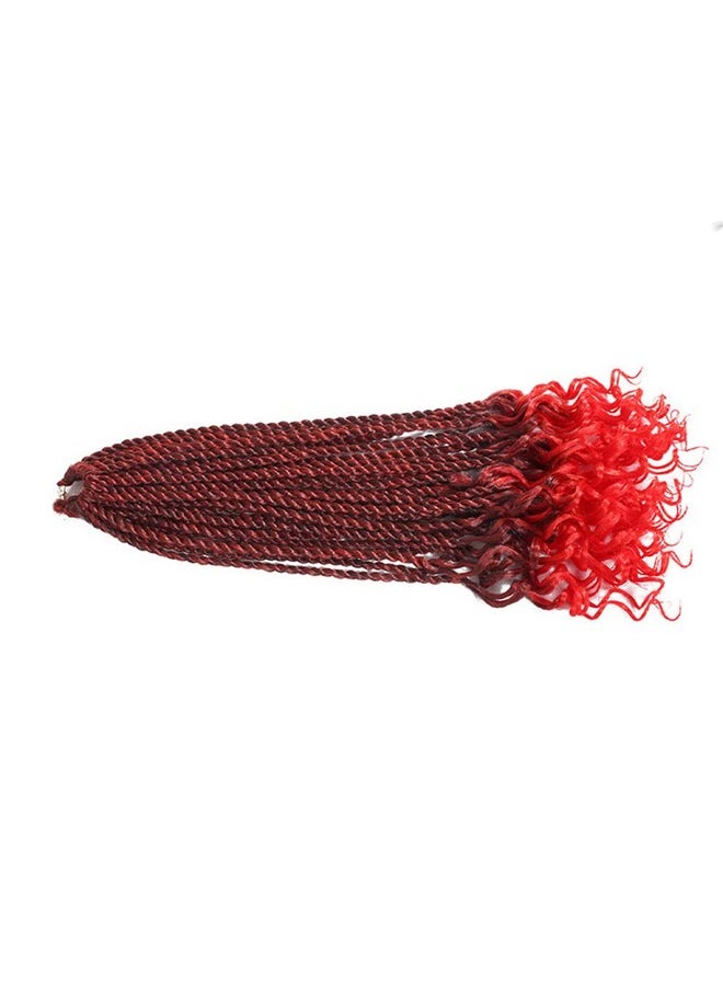 Haolocs 3Packs Haolocs 16 Inch Curly Senegalese Twist Crochet Hair Bundles Wave Ends Braids Synthetic Braiding Hair Extensions for Black Women (T1B/Red)  - Image 3