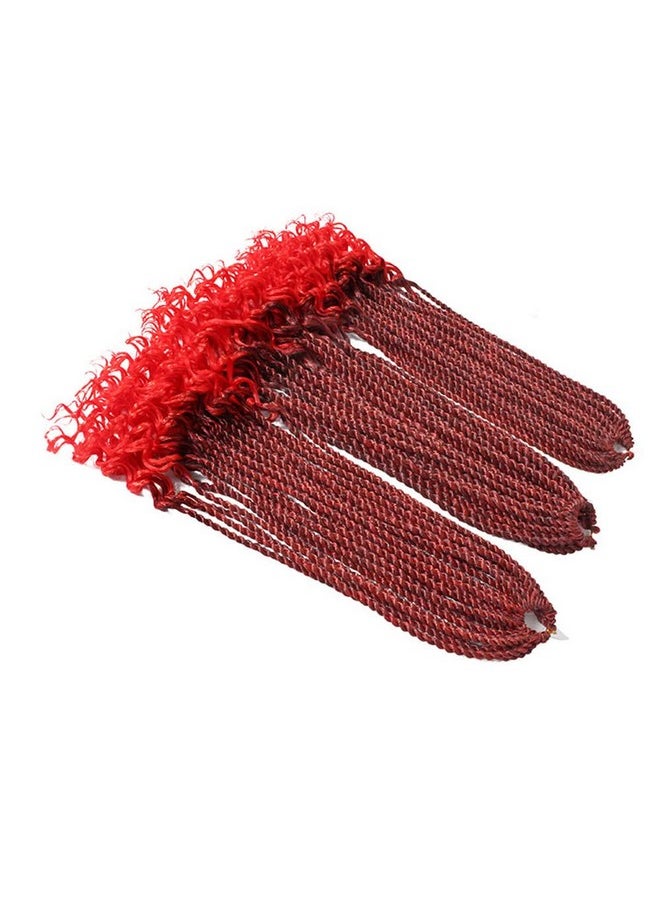 Haolocs 3Packs Haolocs 16 Inch Curly Senegalese Twist Crochet Hair Bundles Wave Ends Braids Synthetic Braiding Hair Extensions for Black Women (T1B/Red)  - Image 4