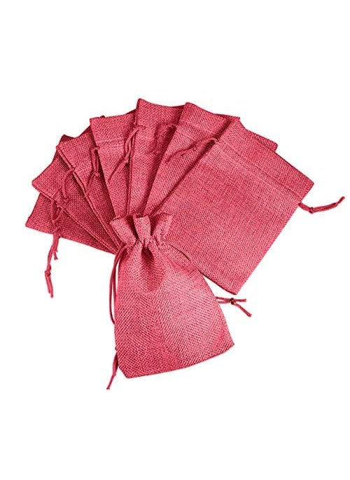 Lifekrafts Lifekrafts Pink jute Linen Pouches Birthday and Party Favour Bags Potlis for Functions, Baby Showers, Candy Bags Size-25x25 cm (Pack of 30)  - Image 5