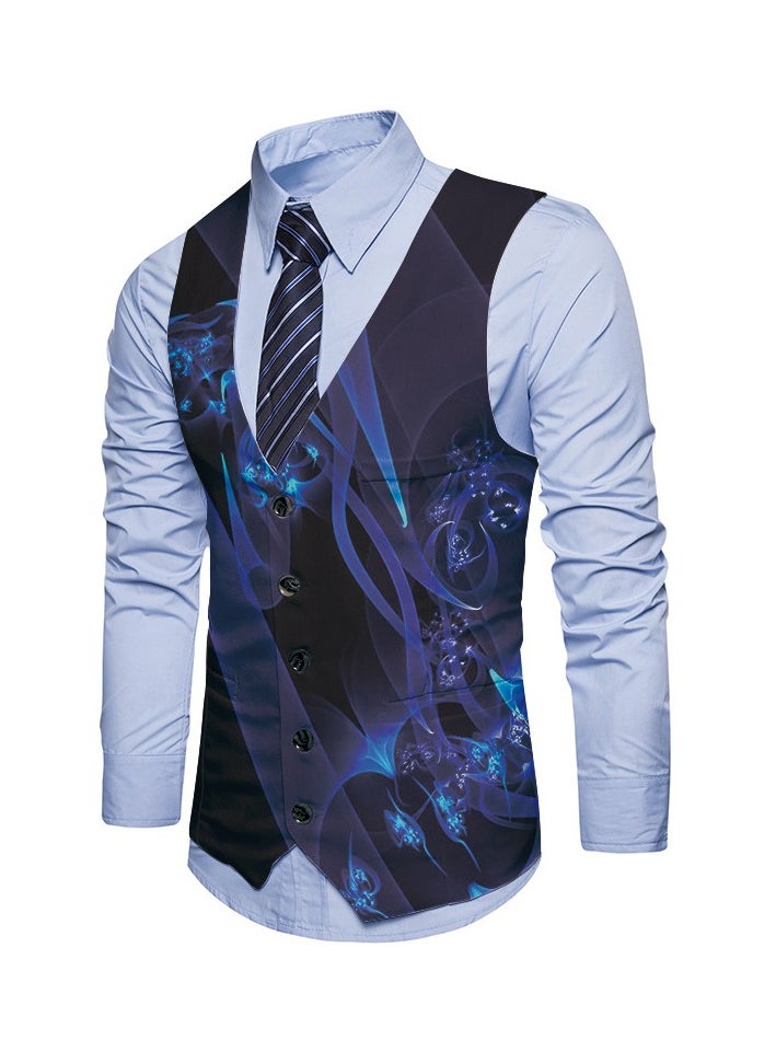 KUYING New Fashionable Personalized Printed Men's Suit Vest  - Image 1