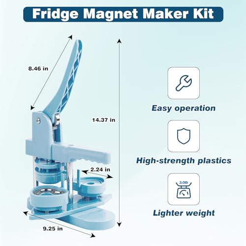 MK.Bear Fridge Magnet Button Maker Machine, Pin Maker Machine for Refrigerator Magnet, DIY Photo Magnet Making Button Press Kit with 100 Pcs Fridge Magnet Button Maker Supplies - Heart 57mm/2.24 inch - Image 3