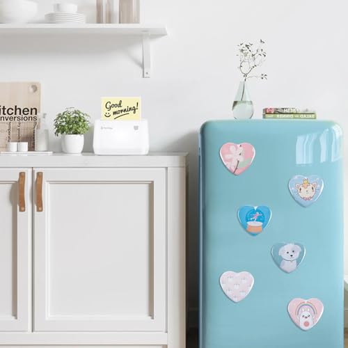 MK.Bear Fridge Magnet Button Maker Machine, Pin Maker Machine for Refrigerator Magnet, DIY Photo Magnet Making Button Press Kit with 100 Pcs Fridge Magnet Button Maker Supplies - Heart 57mm/2.24 inch - Image 4