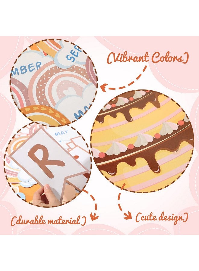 مارسبارك مجموعة لوحات إعلانات عيد الميلاد بألوان قوس قزح مكونة من 65 قطعة لتزيين الفصول الدراسية ومخططات أعياد الميلاد للفصول الدراسية (لون بوهو) - Image 3