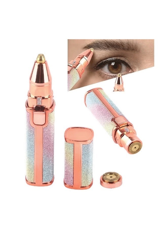 بلوليس جهاز إزالة شعر الوجه والحاجب 2 في 1 قابل لإعادة الشحن عبر USB بدون ألم-متعدد الالوان - Image 4
