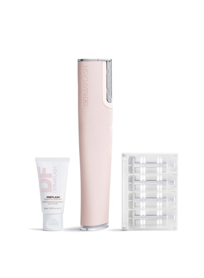 DERMAFLASH LUXE+ Sonic Dermaplaning Tool for Face Peach Fuzz Removal, Anti-Aging and Exfoliation, Icy Pink - Image 1